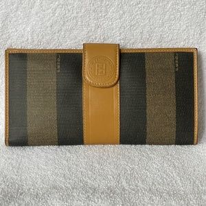 Vintage Fendi 'Pequin' Stripe BiFold Wallet - Authentic